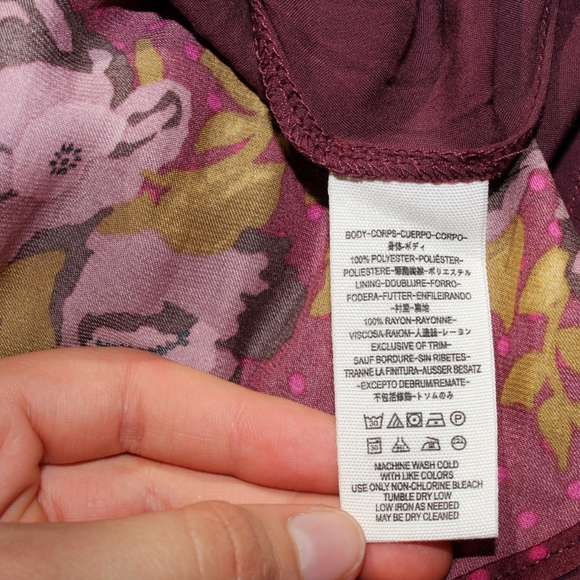 NWT Free People Com Light Floral Satin Long Sleeve Polka Dot Mini Dress … - Picture 4 of 12